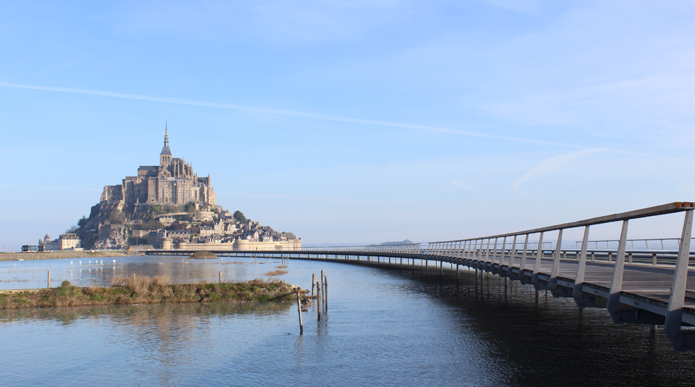 footbridge, architecture, france, Mont-Saint-Michel, jetty